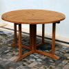 Teak Round Butterfly Table 120